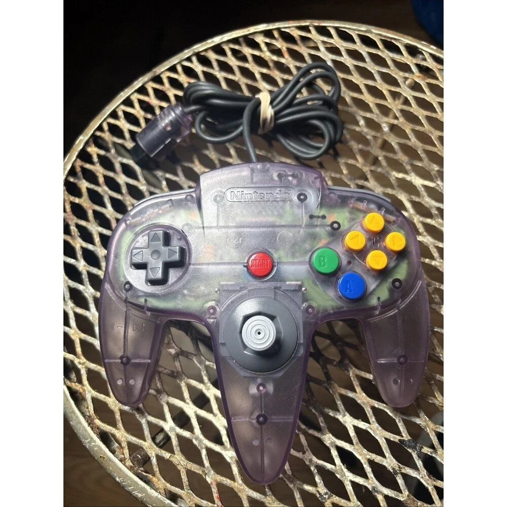 Nintendo 64 Clear Atomic Purple Controller NUS-005 Official N64 OEM - TESTED